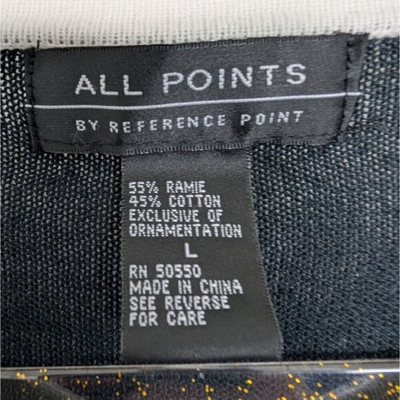 All Points Snowman Cardigan Womens Size Large Black Beaded Christmas Winter - Picture 7 of 13